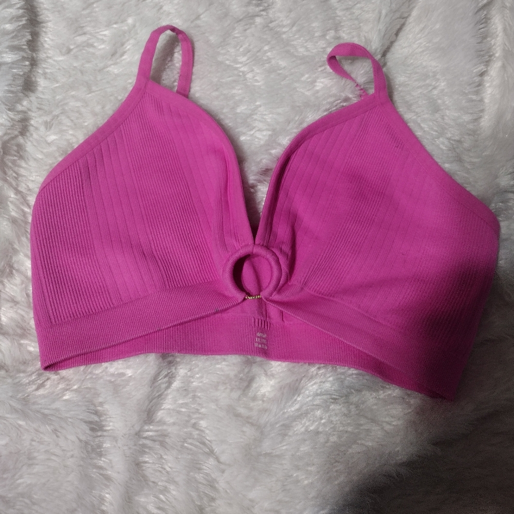 AERIE/Pink Ribbed Bralette/ SZ XXL/ Adjustable Straps/ See Info Etc.....